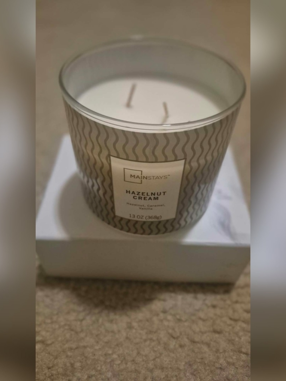 Mainstays Hazelnut Cream 3 Wick Candle